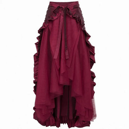 maoxiangshop  -  Big Size Women's Gothic Steampunk Skirt Pirate Flair and Victorian Ruffles Anime Cos Victorian Era Gothic Skirt