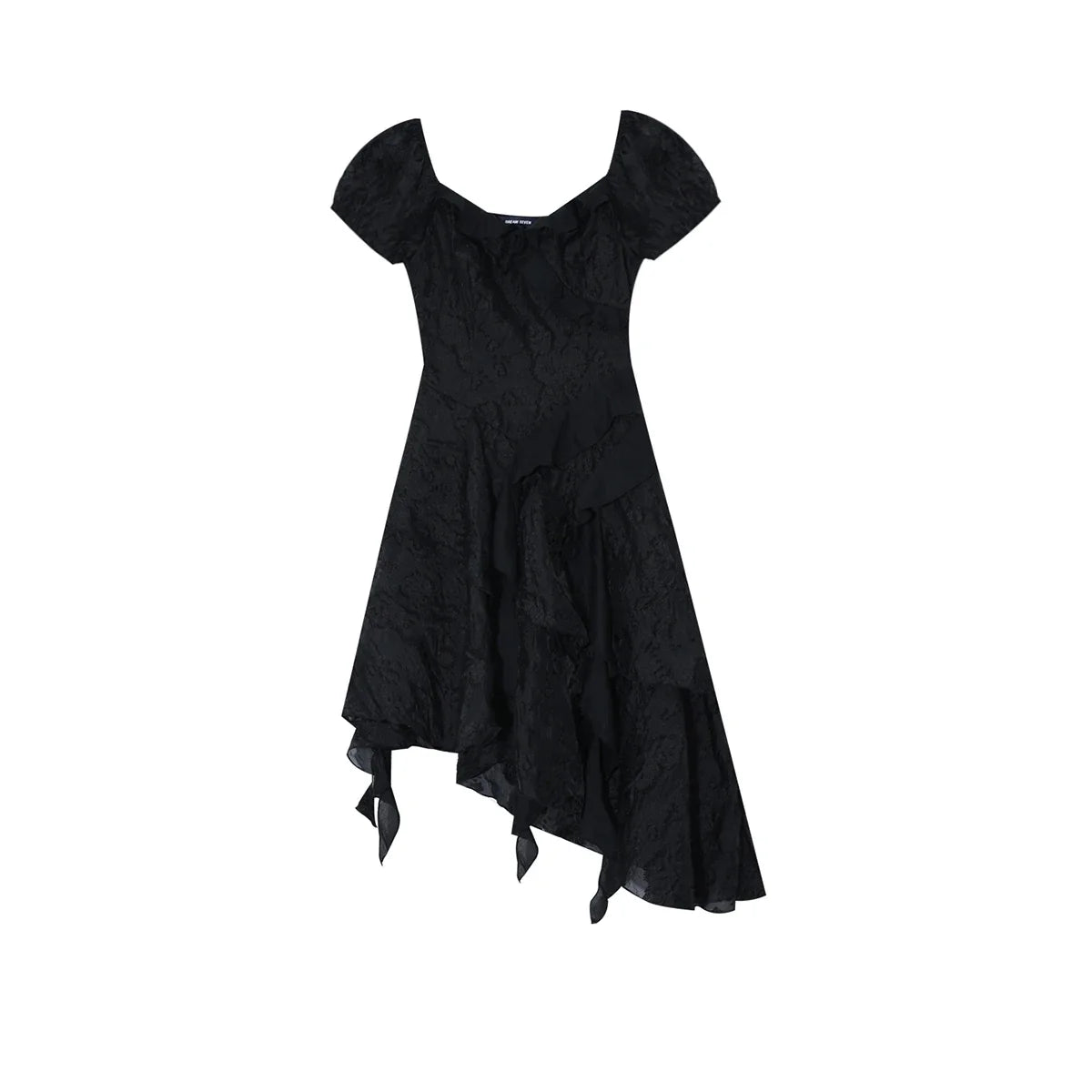 Elegant Solid Irregular Ruffles Dresses For Women Chiffon Y2K Slash Neck Gothic Party Birthday Vintage One Piece Vestidos