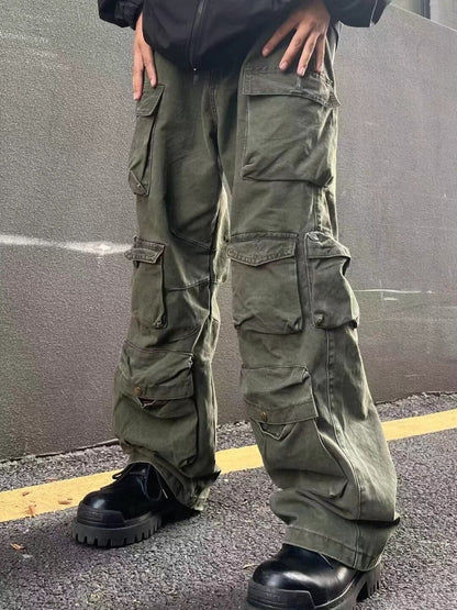 maoxiangshopY2K Man Streetwear Techwear Cargo Korean Harajuku Straight Casual Pants for Men Sweatpants Wide Leg Joggers Trousers Clothes ins
