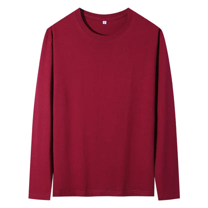maoxiangshop New Base Shirts Spring Summer Mens O-Neck T-Shirt Long Sleeve T Shirt Male Solid Tshirt Man Clothing Tshirt Men Tops Tees