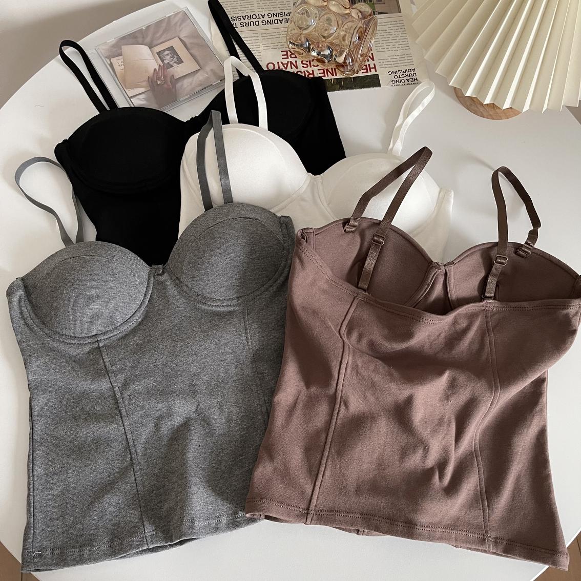 maoxiangshop Tank Wireless Push Up Padded Vest Crop Top Women Sleeveless Tee Camisole Feminino Cami Tops Summer Clothing