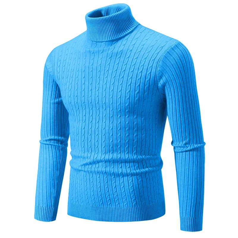 maoxiangshop New Men's Turtleneck Sweater Casual Men's Knitted Sweater Warm Fitness Men Pullovers Tops