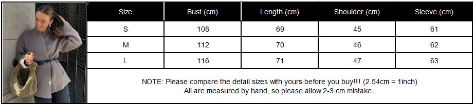 maoxiangshop  -  Winter Fashion Grey Khaki V Neck Full Sleeves Women Coat Elegant Solid Color Casual Loose Jacket Woman Autumn Commuter Outerwear