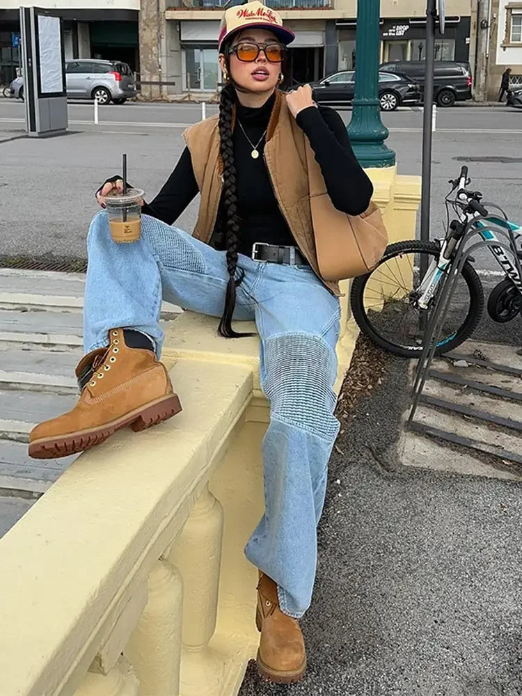 maoxiangshop -  Stand Neck Sleeveless Zipper Vest Jackets Women Thicken Warm Cotton Cardigan Waistcoat Autumn Female Fashion Pocket Outwear