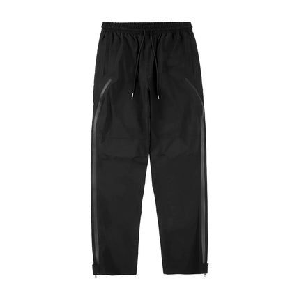 maoxiangshop High Street Vibe Functional Tapered Pants Glue Pressed Side Zipper Nylon Trousers Baggy Casual Thin Tactical Pants for Men
