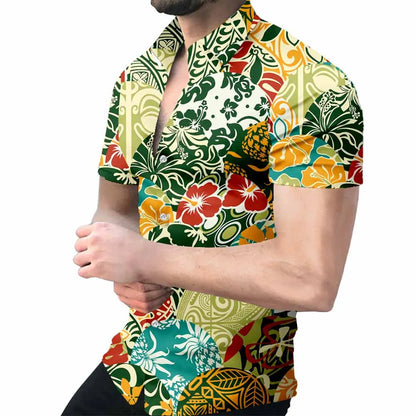 maoxiangshop 3D printed men's shirt New high quality Hawaiian Baroque short sleeve tops