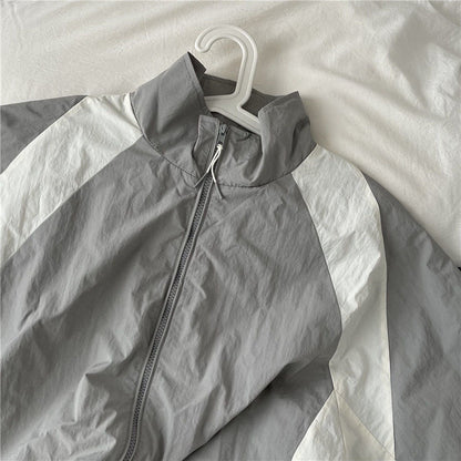 maoxiangshop Vintage Women's Windbreaker Jackets Harajuku Oversized Streetwear Trench Coats Couple Clothes Korean Fashion Top Sun-proof