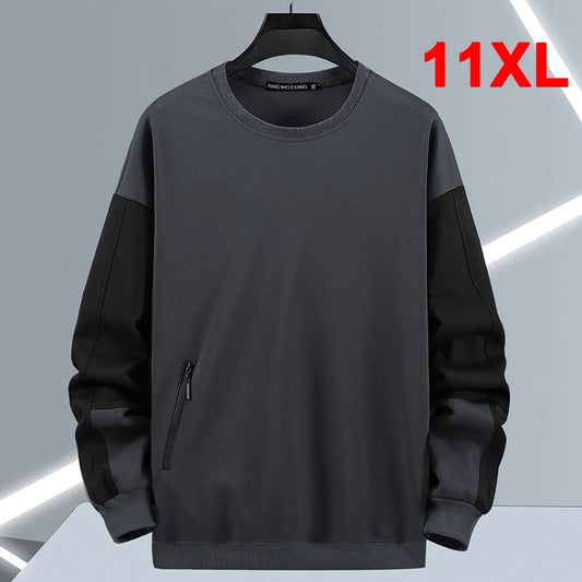 maoxiangshop Streetwear Patchwork Sweatshirt Men Plus Size 10XL 11XL Sweatshirts Spring Autumn Tracksuit Men Big Size 11XL