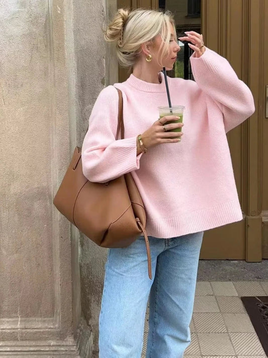 maoxiangshop  -  Autumn Warm Sweater Women Pullovers Winter New Korean Women Lazy Elegant Casual Loose Knitted Sweater Female Tops Jumper