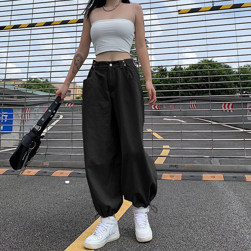 Women's Straight Leg Jeans Loose High Waist Cargo Pants For Women Y2K Casual Female American Denim Versatile baggy Trousers