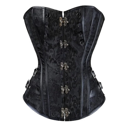 maoxiangshop  -  Gothic Corset Top for Women Steampunk Corsets Leather Jacquard Bustiers Pirate Basque Halloween Cosplay Costumes Rave Outfits