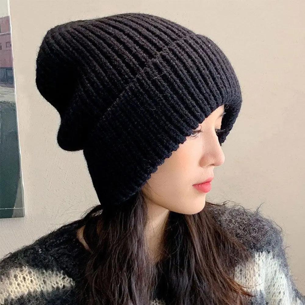 maoxiangshop Winter Warm Hats  Men Hats Solid Color Hip Hop Unisex Female Beanies for Women Casual Stacking Knitted Bonnet Caps