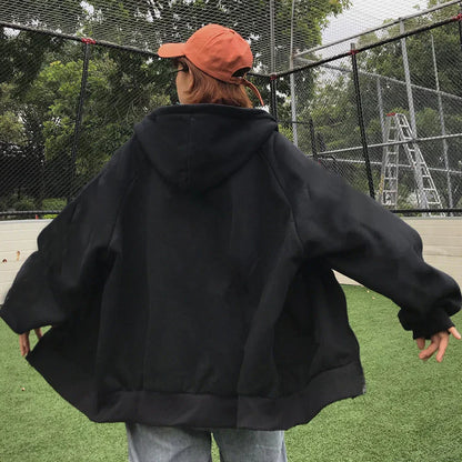 maoxiangshop Fashion Mens Jacket Coat Long Sleeve Sweatshirts Oversized Zipper Hoodies Streetwear Loose Man Hoodies Casual Jacket
