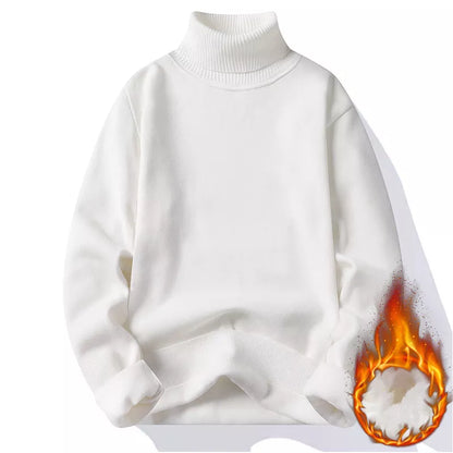 maoxiangshop Autumn Winter Men's Turtleneck Sweater Men's Knitting Pullovers Rollneck Knitted Sweater Warm Men Jumper Slim Fit Casual Sweater