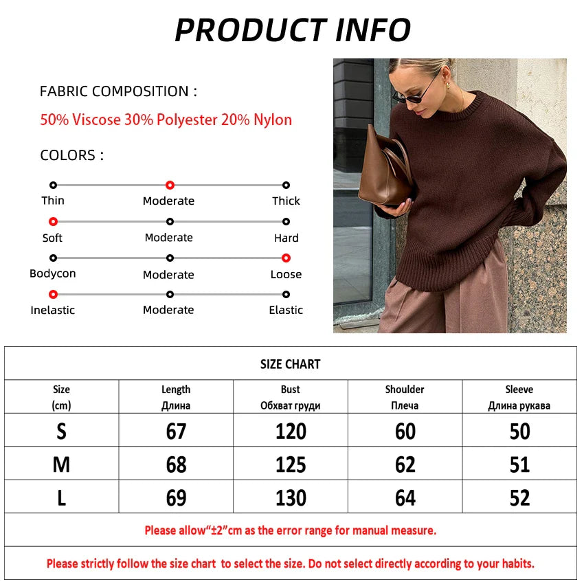 maoxiangshop  -  Gray Warm Knitted Sweater Women Long Sleeves Casual Round Neck Solid Pullover Tops Autumn Winter Office Lady Sweater