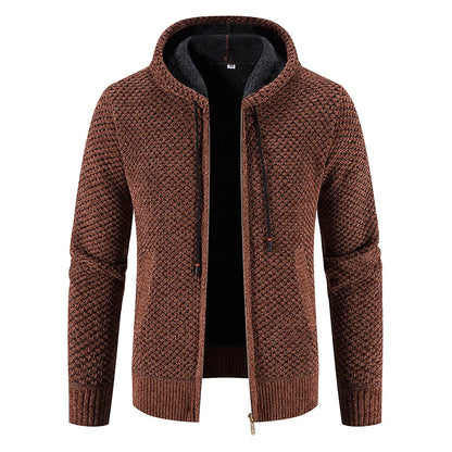maoxiangshop Cardigan Men's Sweater Jacket Male Cold Blouse Autumn Winter New Korean Casual Slim Hooded Windbreaker Warm Y2K Chenille Coat
