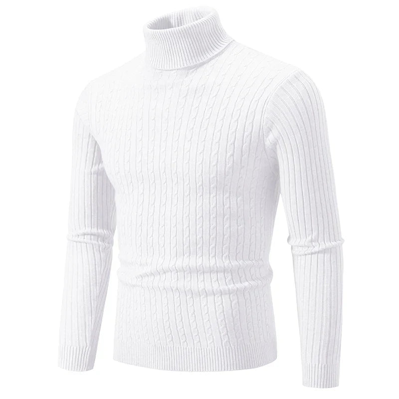 maoxiangshop New Men's Turtleneck Sweater Casual Men's Knitted Sweater Warm Fitness Men Pullovers Tops