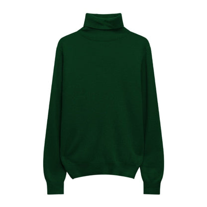 maoxiangshop Winter High Quality Wwomen's Wool Sweater Solid Color High-neck Pullover Long-sleeved Knit Top