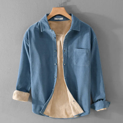maoxiangshop Italy Quality Brand Shirts For Men Fashion Cotton Corduroy Warm Long-sleeve Thickened Plus Size Top Clothes Camisa
