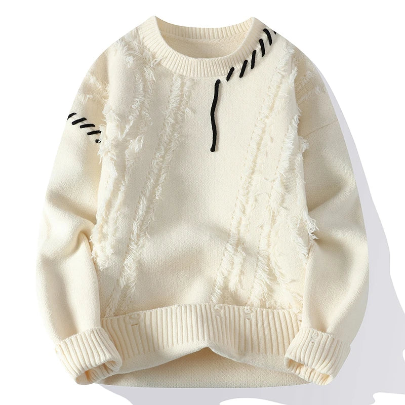 maoxiangshop Autumn Winter Warm Mens Sweaters Fashion Turtleneck Patchwork Pullovers New Korean Streetwear Pullover Casual Men Clothing