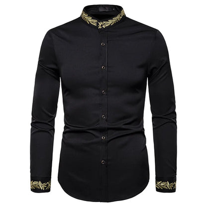 maoxiangshop 2024 Men's Summer Casual Long Sleeve Shirts Slim Fit Turn Down Collar Shirts Formal Office Business Shirts for Men Tops Big Size