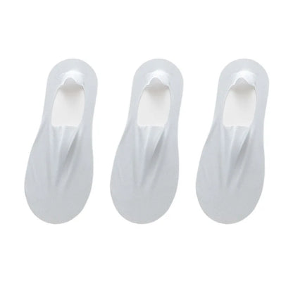 maoxiangshop 3 Pairs Men's Boat Socks Summer Ultra-thin Breathable Solid Color Sock Slippers Comfortable Soft  Ice Silk Low Cut Men Sokken