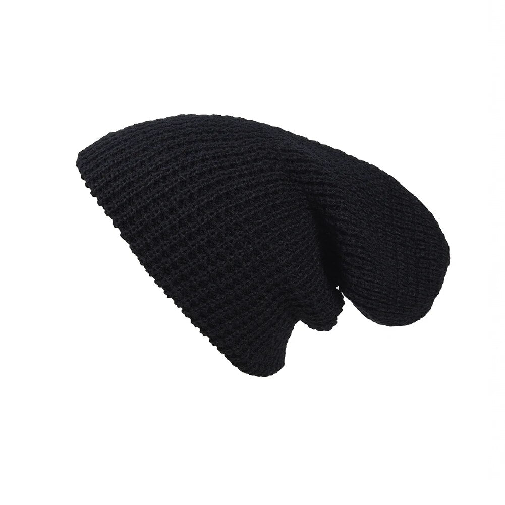 maoxiangshop Men Women Beanie Knit Crochet Black Gray Hat Autumn Winter Soft Warm Loose Cap Skull Ski Hat Dance Bonnet Casual Fashion Cap