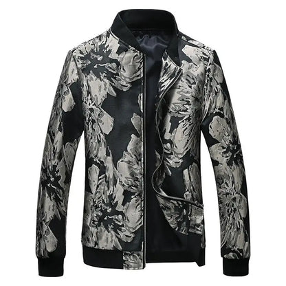 maoxiangshop Plus Size 6XL-M 2024 Autumn New Printed Jacket Fashion Slim Fit Mens Casual Bomber Jacket Cardigan Zipper Coats Windbreaker Coat
