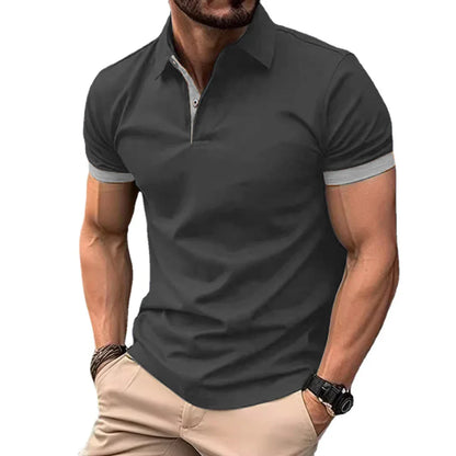 maoxiangshop Summer Men Polo Shirts Men Short Sleeve Shirt Contrast Color Lightweight Streetwear Casual  Lapel Collar Tops