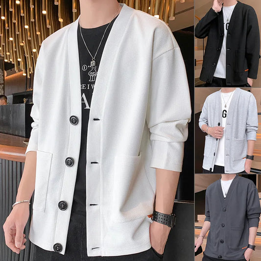 maoxiangshop Men's Jacket Summer Ice Silk Quick Drying Jacket High-End Business Casual Waistcoat Solid Color All-In-One Trench Coat 5XL
