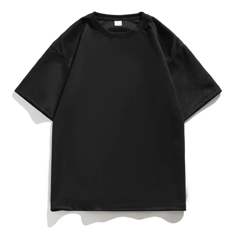 maoxiangshop Summer Short Sleeved T-shirt Men Oversized Fashion Retro Casual T Shirt Men Streetwear Hip-hop Loose Suede T Shirt Mens Top