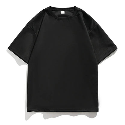 maoxiangshop Summer Short Sleeved T-shirt Men Oversized Fashion Retro Casual T Shirt Men Streetwear Hip-hop Loose Suede T Shirt Mens Top