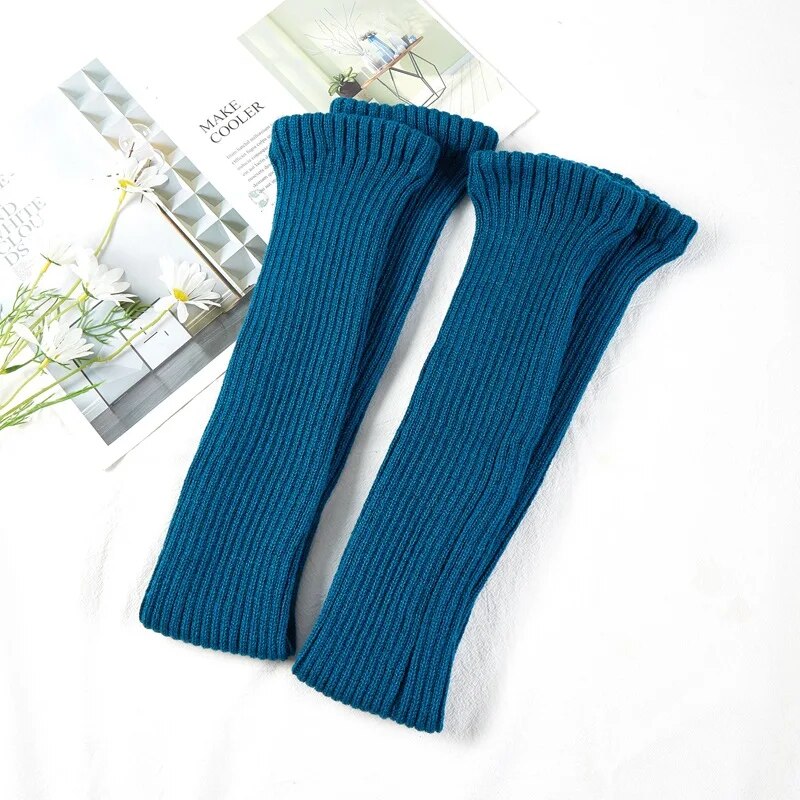 maoxiangshop 70cm Over Knee Yoga Leg Warmers Korean Lolita Winter Girl Women Knit Boot Socks Pile Up Socks Foot Warming Cover чулки