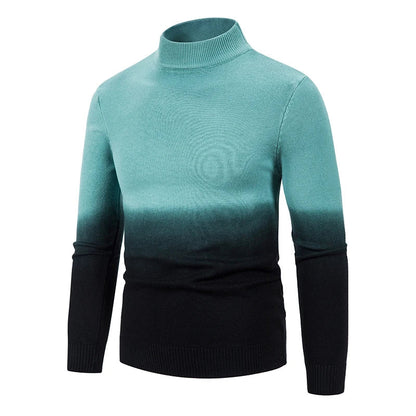 maoxiangshop Autumn and Winter New Men's Half High Neck Slim Fit Knitwear Trend Gradual Overlay Soft Fit Thin Sweater