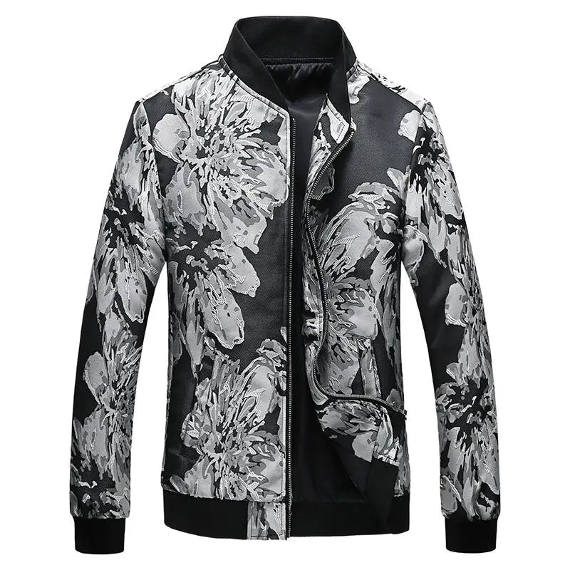 maoxiangshop Plus Size 6XL-M 2024 Autumn New Printed Jacket Fashion Slim Fit Mens Casual Bomber Jacket Cardigan Zipper Coats Windbreaker Coat