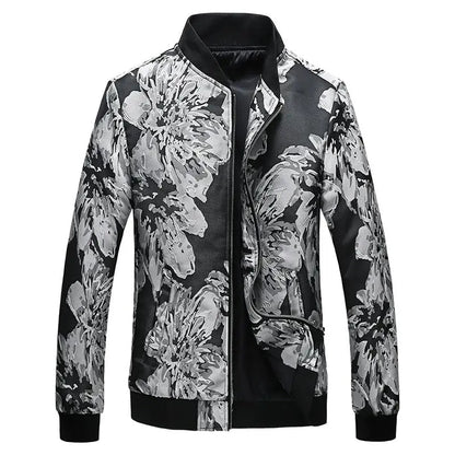 maoxiangshop Plus Size 6XL-M 2024 Autumn New Printed Jacket Fashion Slim Fit Mens Casual Bomber Jacket Cardigan Zipper Coats Windbreaker Coat
