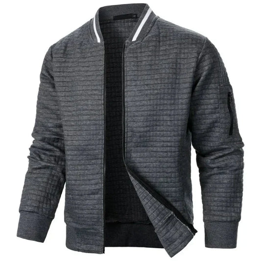 maoxiangshop Autumn Mens Long Sleeve Zipper Jacket Stand Up Coats Sport Outdoor Sweatwear Winter Warm Baseball Collar Sweatshirts