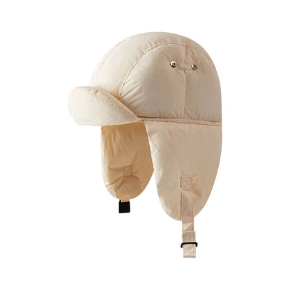 maoxiangshop  -  Down Cotton Bomber Hats for Women Winter Windproof Ear Protection Cap Warm Thick Motorcycle Lining Korean Solid Cycling Ski Hat