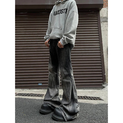 Black and Gray Women Jeans High Waist Fashion American Camouflage Y2K Streetwear Chic NEW Wide Leg Jean Female Trouser Baggy Den