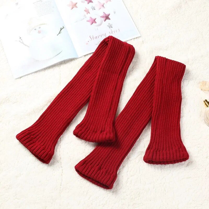 maoxiangshop 70cm Over Knee Yoga Leg Warmers Korean Lolita Winter Girl Women Knit Boot Socks Pile Up Socks Foot Warming Cover чулки