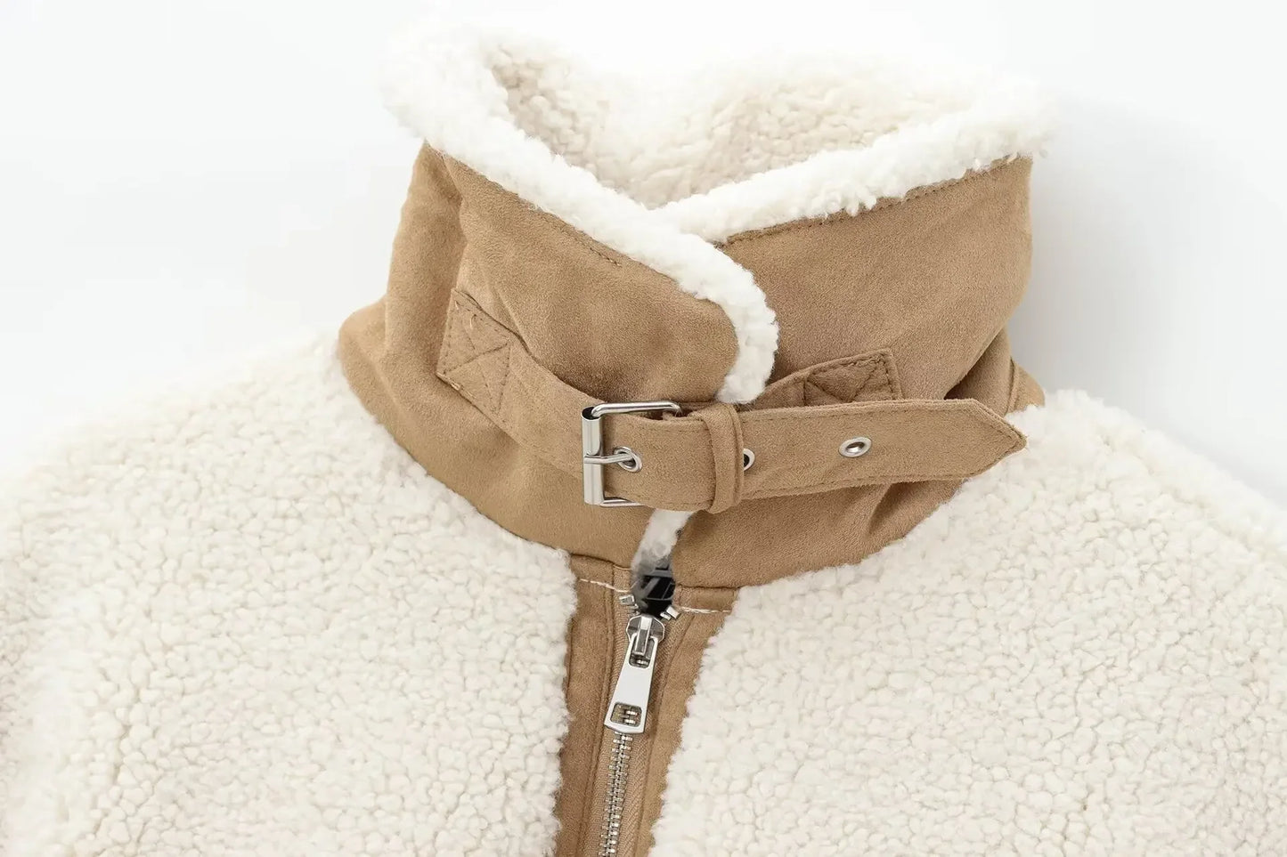 maoxiangshop  -  Suninheart Fashion Winter Warm Lambwool Jacket Women Long Sleeve Zipper Jackets Coat Female Autumn Casual Lapel Coat