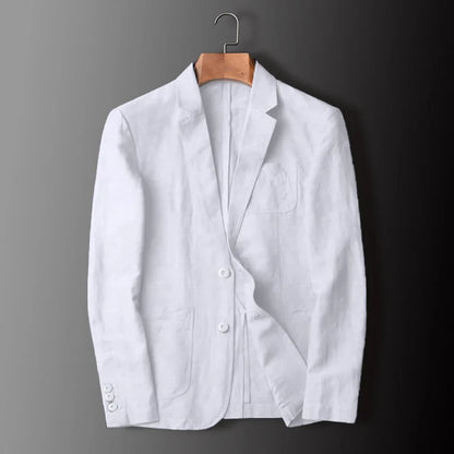 maoxiangshop Man Blazer Thin Linen Blazer Mens Summer White Single Suit For Men Cotton Sunscreen Blazer Jacket Men Slim Fit Casual New