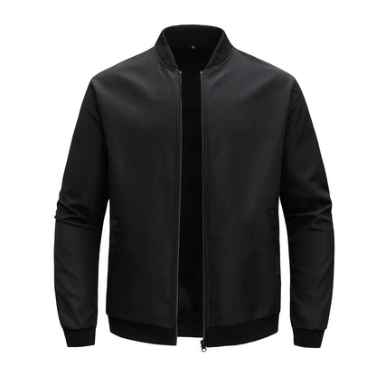 maoxiangshop 2024 Spring and Autumn New Baseball Collar Short Loose Solid Color Jacket Men's Business Casual Thin Coat Trend