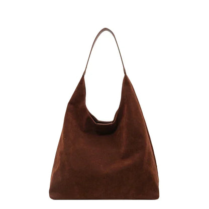 Autumn/Winter Retro Women's Bag Hot Selling Large Capacity Suede Shoulder Bag Solid Color Simple Casual Commuter Bag Сумка