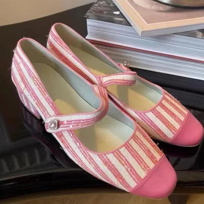 maoxiangshop -  New Spring Autumn Student Shoes College Lolita Mary Jane Low Heels Women Creepers School Girl Loafers Vintage Pumps Pink TZ4-10