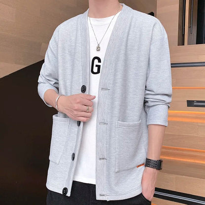 maoxiangshop Men's Jacket Summer Ice Silk Quick Drying Jacket High-End Business Casual Waistcoat Solid Color All-In-One Trench Coat 5XL
