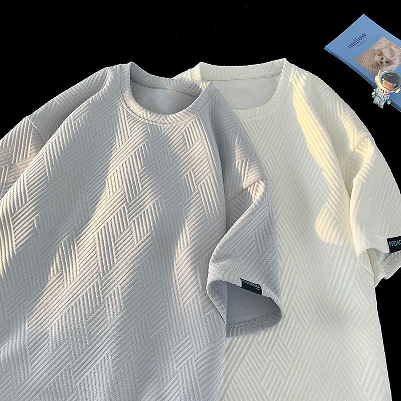 maoxiangshop New Summer Men's Fashion T Shirt Korean Mens Oversized Hip Hop Short Sleeve Loose T Shirts 2024 Mens Streetwear Casual Top Tees