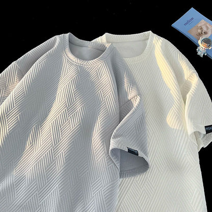 maoxiangshop New Summer Men's Fashion T Shirt Korean Mens Oversized Hip Hop Short Sleeve Loose T Shirts 2024 Mens Streetwear Casual Top Tees