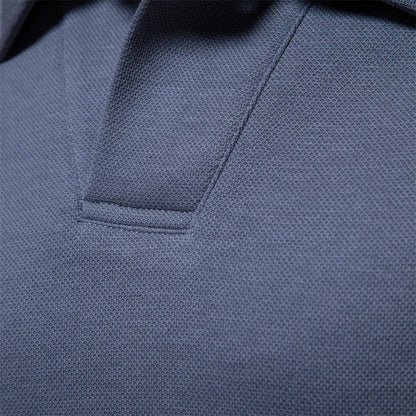 maoxiangshop Embroidery Polo Shirt for Men Fashion Neck Turn Down Collar Mens Casual Social Polo Shirts Luxury Golf Shirt