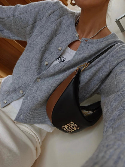 maoxiangshop  -  Solid Cropped Sweater Cardigan Women Autumn Single Breasted O Neck Knitted Outerwear 2024 New Retro Fashion Long Sleeve Sweaters